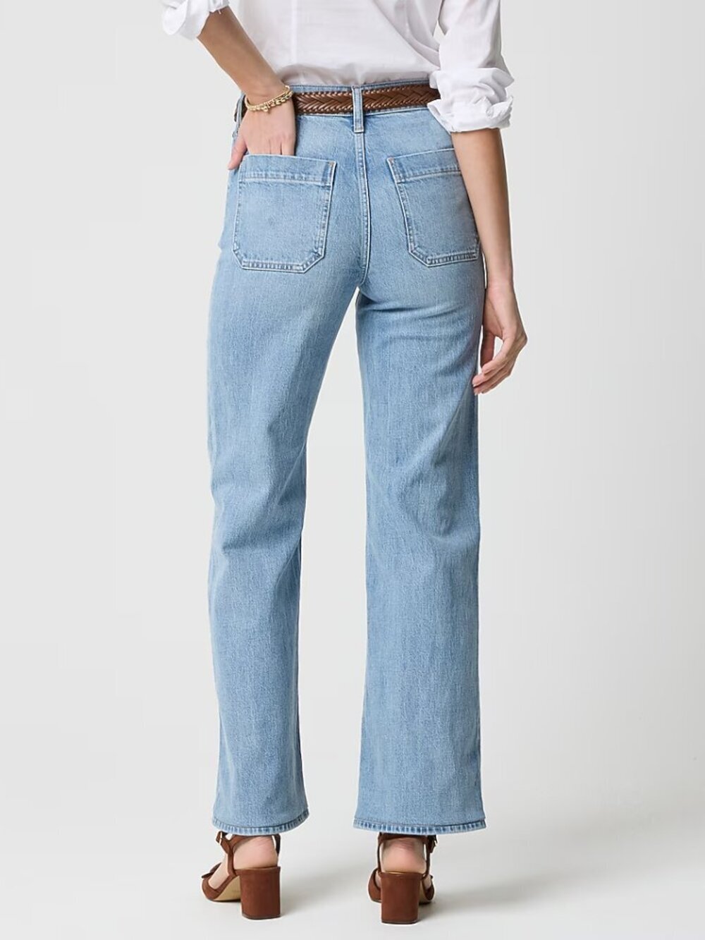 J. Crew Slim Wide Leg Sailor Jeans All Day Stretch Size 27 NWT - Picture 2 of 9